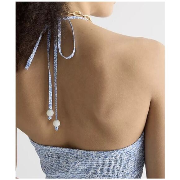 J. Crew Smocked Organic Halter Top in Liberty Fabric - Picture 2 of 6